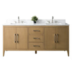 Meuble-lavabo Vanity Art 72 à double vasque avec plateau en marbre reconstitué