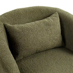 Fauteuil tonneau pivotant rembourré avec rangement, chaise d’appoint moderne pour salon, chambre, bureau ou coin lecture