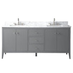 Meuble-lavabo Vanity Art 72 à double vasque avec plateau en marbre reconstitué