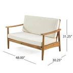Ensemble de salon extérieur Willowbrook en bois d’acacia pour 4 personnes, par Christopher Knight Home