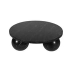 Table basse ronde en marbre avec pieds sphériques, multicolore, 4 places ??