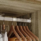 Armadio in rattan Famapy con 3 cassetti, guardaroba con 3 ante in rattan traspirante, armadio alto in stile rustico per camera da letto