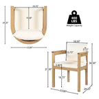 Christopher Knight Home Irene Ensemble repas d’extérieur rustique de 9 pièces en bois d’acacia, avec chaises à dossier incurvé et coussins
