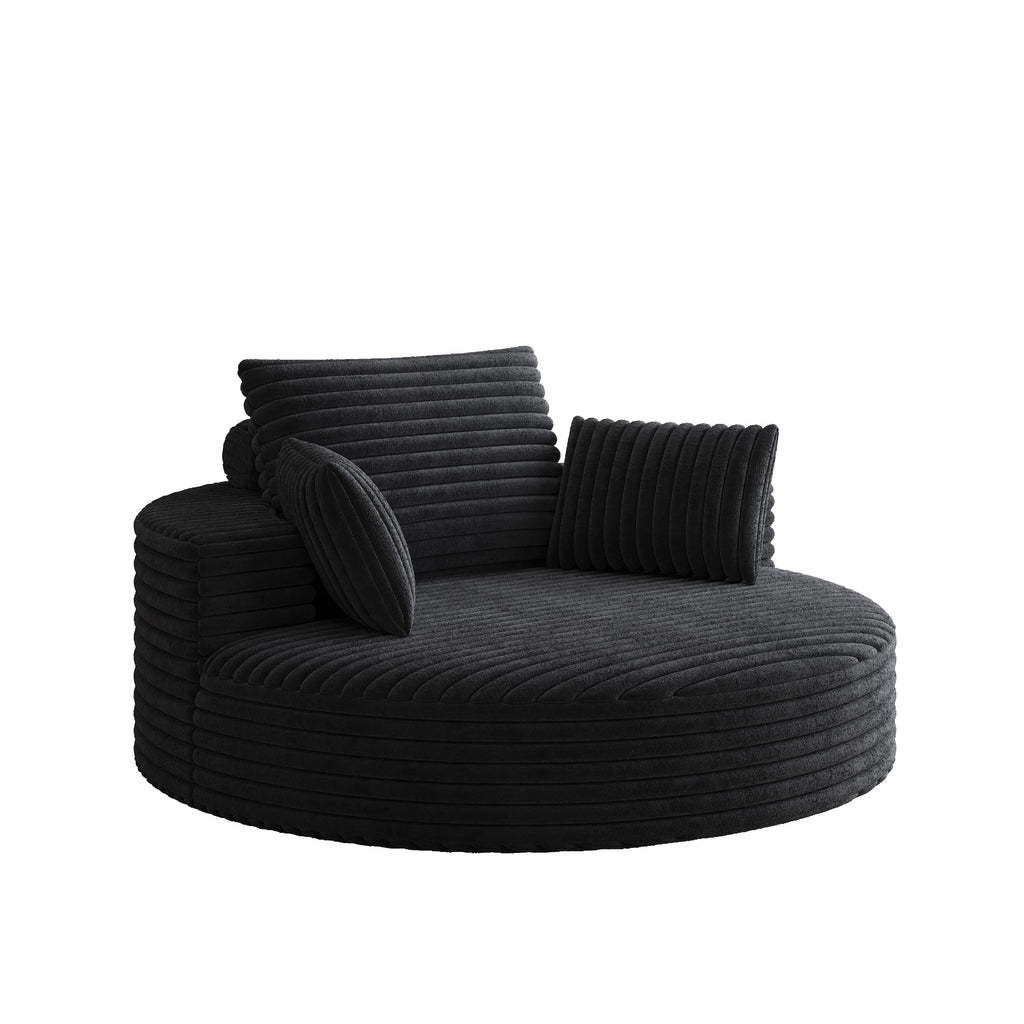 Fauteuil pivotant individuel en mousse et chenille côtelée