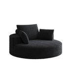 Fauteuil pivotant individuel en mousse et chenille côtelée