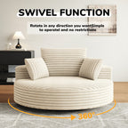 Fauteuil pivotant individuel en mousse et chenille côtelée