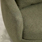 Fauteuil tonneau pivotant rembourré avec rangement, chaise d’appoint moderne pour salon, chambre, bureau ou coin lecture