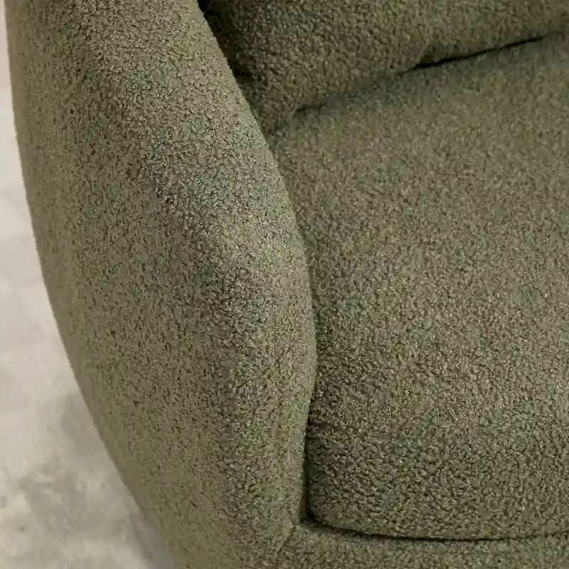 Fauteuil tonneau pivotant rembourré avec rangement, chaise d’appoint moderne pour salon, chambre, bureau ou coin lecture