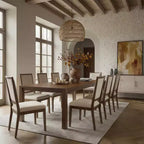 Set da pranzo moderno - tavolo da 80 + 6 sedie imbottite, struttura in legno massello, portata del tavolo di 400 lb, facile da montare