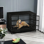 Cage pour chien BOSSIN robuste et indestructible de 48/38 po, chenil anti-fugue avec roulettes verrouillables