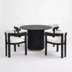 Set da pranzo rotondo moderno Christopher Knight Home Shankar da 5 pezzi con sedie imbottite in legno della gomma