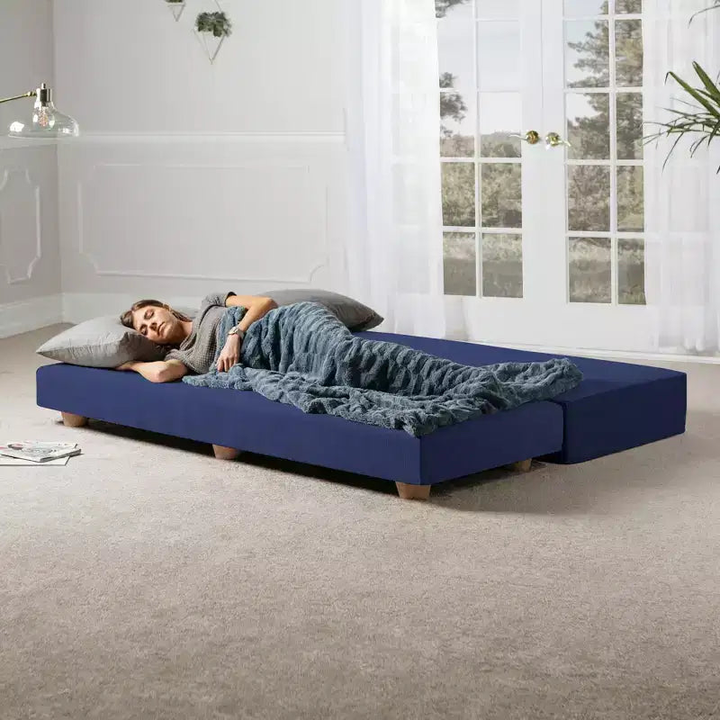 Lit de repos/lit d’appoint escamotable grand format – microvelours