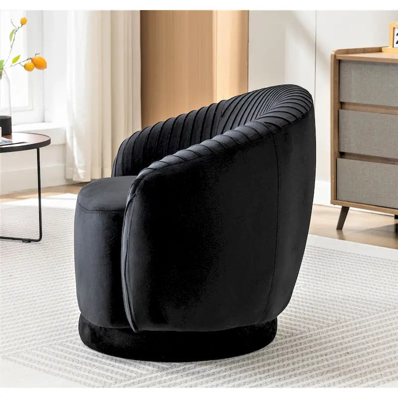 Small Milvo Velvet Swivel Barrel Chair