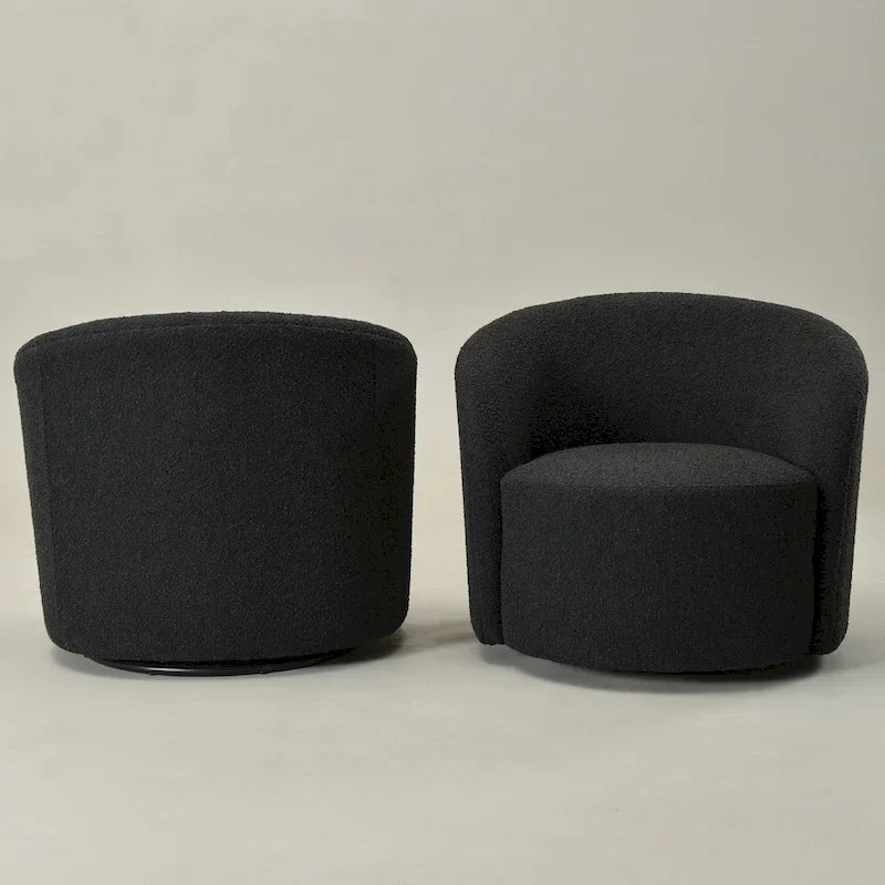 Fauteuil d’appoint pivotant KINWELL en forme de tonneau, rembourré, largeur 34 (lot de 2)