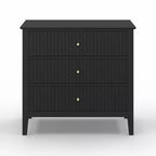 Heynemo 3 Drawer Dresser, Painted 30 Inch Tall Wood Nightstand with Storage, Wide Modern Chest of Drawers with Ball Bearing Slide