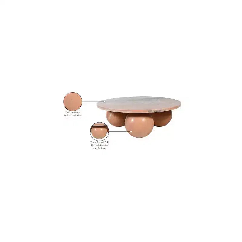 Table basse ronde en marbre avec pieds sphériques, multicolore, 4 places ??