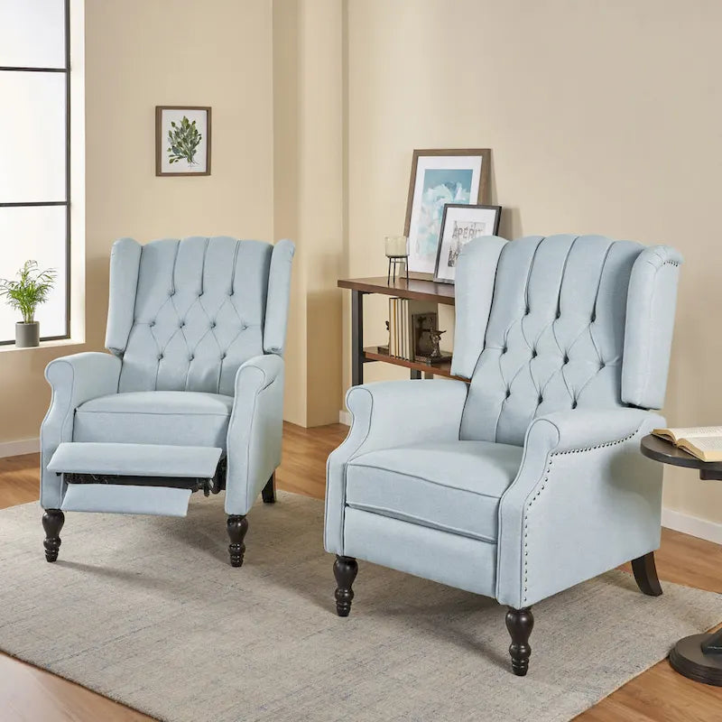 Walter Tufted Fabric Recliners (Set of 2) by Christopher Knight Home