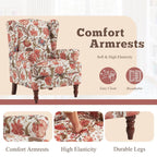Fauteuil d’appoint moderne Erommy, fauteuil à dossier haut, canapé une place en tissu rembourré avec boutons et pieds en bois pour le salon