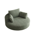 Fauteuil pivotant individuel en mousse et chenille côtelée