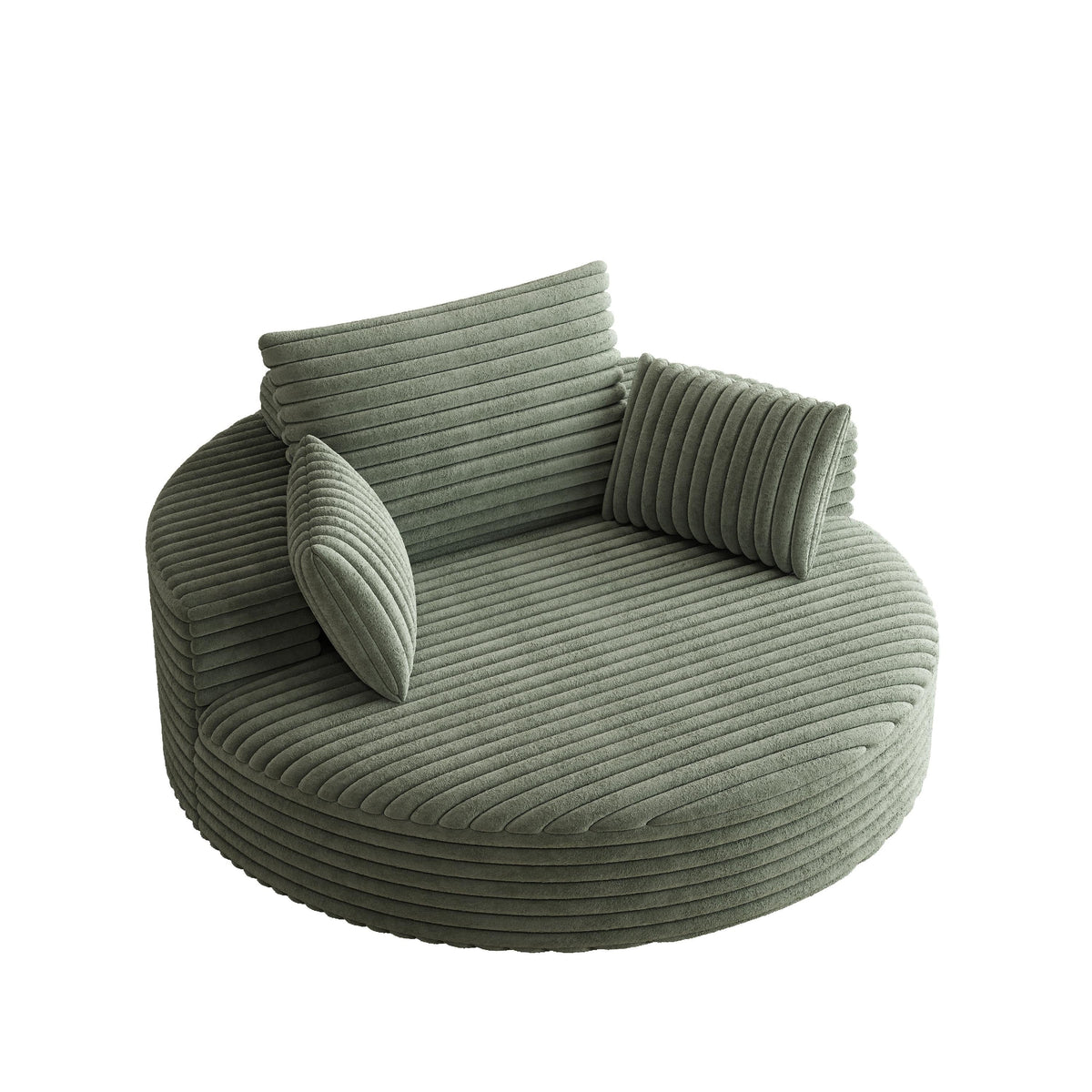 Fauteuil pivotant individuel en mousse et chenille côtelée