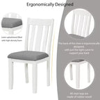 Ensemble de table à manger extensible de style champêtre pour 6 personnes, table rectangulaire et 6 chaises rembourrées