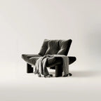 Contemporary Black Tufted Armless Chenille Accent Chair