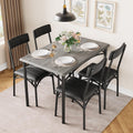 Set da pranzo rettangolare per 4 persone con sedie imbottite