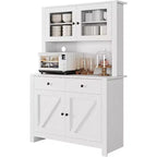 Dispensa da cucina con supporto per microonde, credenza a giorno con buffet e ripiani regolabili, per cucina e sala da pranzo