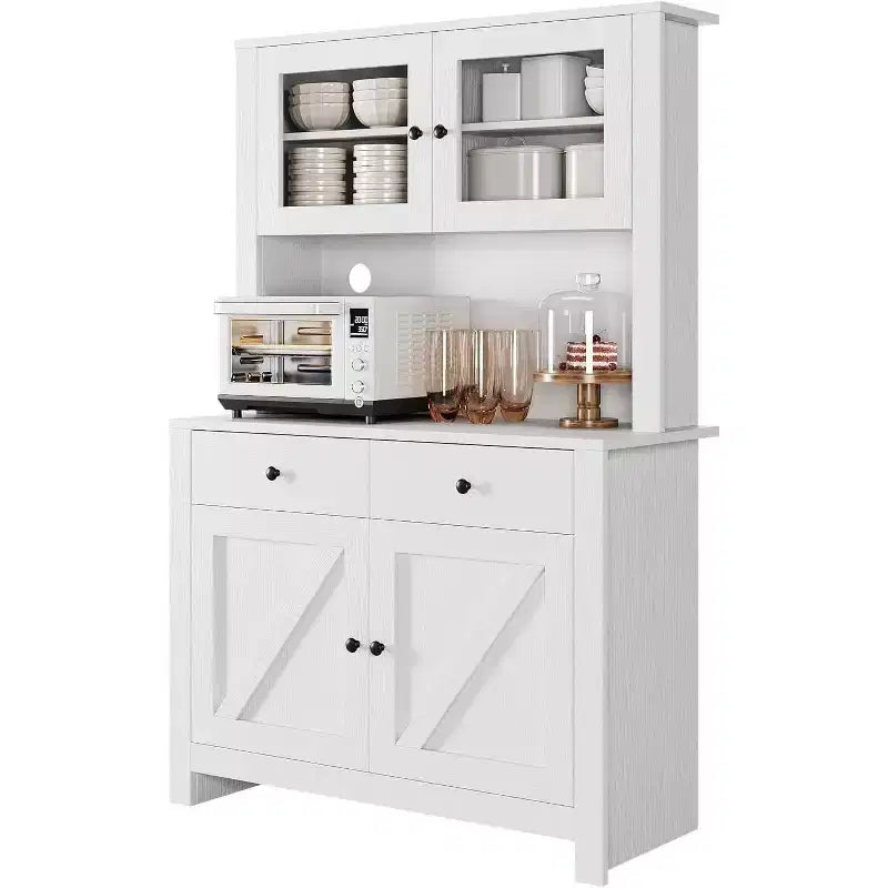 Dispensa da cucina con supporto per microonde, credenza a giorno con buffet e ripiani regolabili, per cucina e sala da pranzo