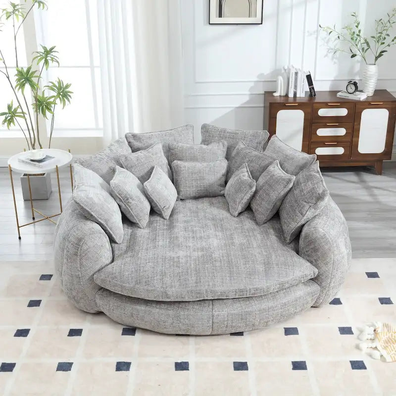 Comodo divano letto matrimoniale a panetto, divano letto oversize con braccioli