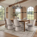 Set aus 6 modernen, um 360° drehbaren, armlehnenlosen Esszimmerstühlen mit Sockelbasis, eleganten Akzentstühlen für Küche, Esszimmer oder Büro – Panipeachy
