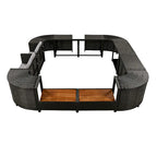 Ensemble de canapé d’angle d’extérieur en rotin, cadre quadrilatéral pour spa