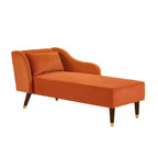 Chaise longue moderna in velluto, con bracciolo imbottito e bracciolo curvo, divano letto per camera da letto, ufficio o soggiorno