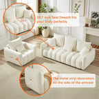 Divano moderno GDFStudio Alanna da 79,5 pollici, a 3 posti, rivestito in tessuto teddy con cuscini