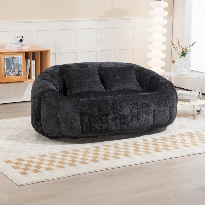 GDFStudio - Divano relax Laurel in ciniglia a 2 posti con schiuma ad alta densità e comfort extra-large