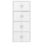 Bibliothèque-armoire de rangement polyvalente fermée Hodedah HID44, robuste, à 8 portes, à poser au sol, pour la maison et le bureau, finition bois de hêtre