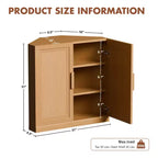 Meuble d’angle Dovelina avec étagères réglables, buffet, meuble à vin et meuble de cuisine et de salle à manger avec portes en bois - 31 po H x 31 po L, 36 po H x 31 po L