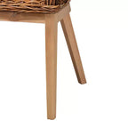 Ensemble de 2 chaises de salle à manger bali & pari Mario, en bois de teck et rotin au fini brun naturel, style bohème moderne