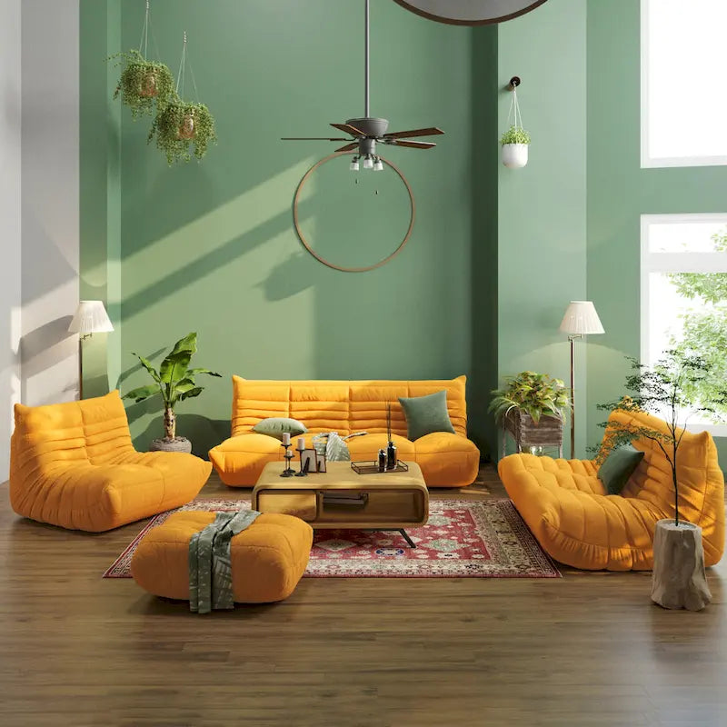Canapé de sol moelleux, fauteuil poire relax pour salon
