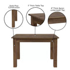 Mesa de jantar retangular Flash Furniture, 46 x 30, em pinho maciço