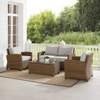 Bradenton 4-delige loungeset van wicker voor buiten - Crosley