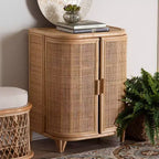 Mobile contenitore in rattan naturale bali & pari Yanka, naturale: lavorato a mano, 2 ripiani, design bohémien