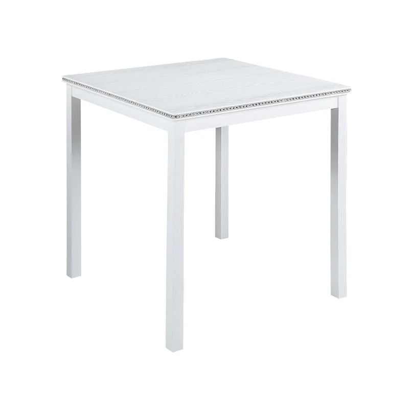 Set da pranzo moderno da 5 pezzi con tavolo quadrato ad altezza bancone e 4 sedie imbottite
