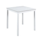 Set da pranzo moderno da 5 pezzi con tavolo quadrato ad altezza bancone e 4 sedie imbottite
