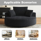 Fauteuil pivotant individuel en mousse et chenille côtelée