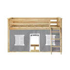 Lit superposé bas Max & Lily, 2 couchages simples, avec rideaux