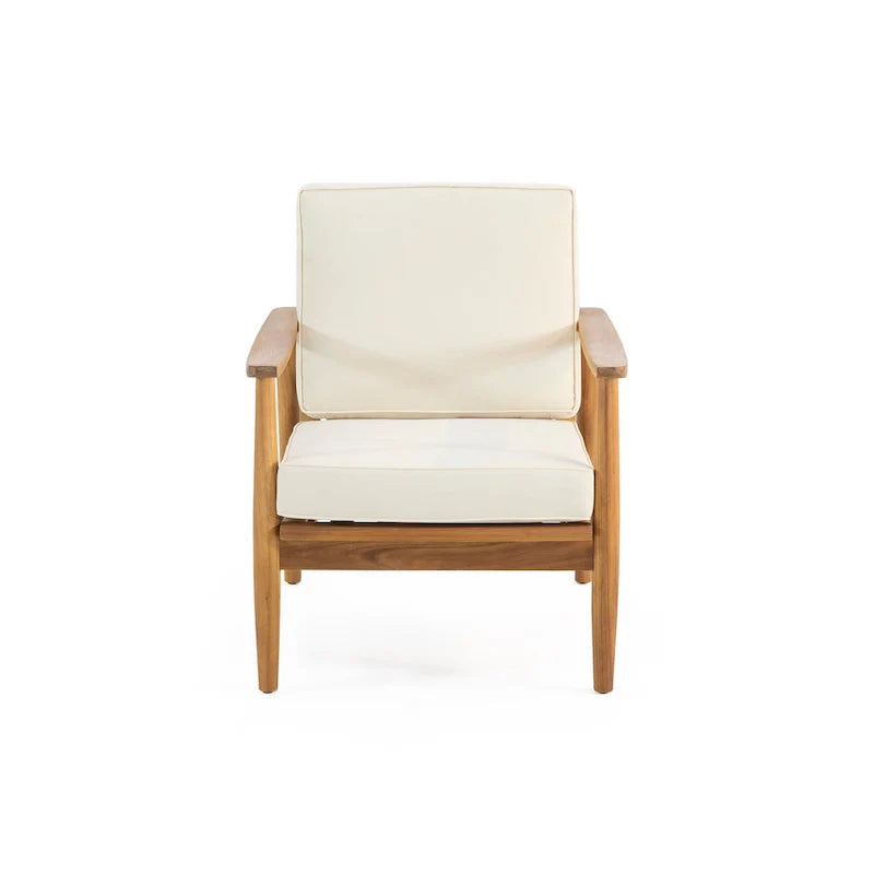 Ensemble de salon extérieur Willowbrook en bois d’acacia pour 4 personnes, par Christopher Knight Home
