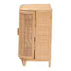 Mobile contenitore in rattan naturale bali & pari Yanka, naturale: lavorato a mano, 2 ripiani, design bohémien