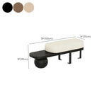 Modern Wooden Beige Upholstered Short Bench