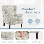 Fauteuil d’appoint moderne Erommy, fauteuil à dossier haut, canapé une place en tissu rembourré avec boutons et pieds en bois pour le salon